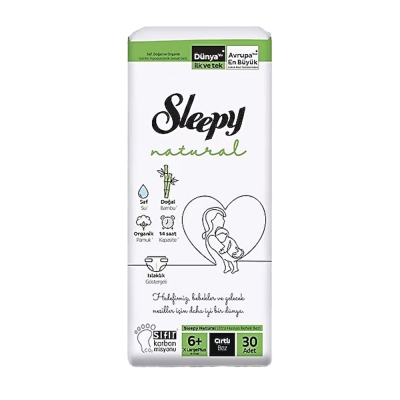 Sleepy Natural Ultra Hassas Bebek Bezi 6+ XL 30 Ad