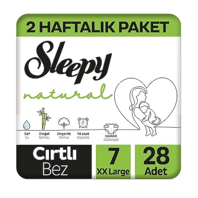 Sleepy Natural Ultra Hassas Bebek Bezi 7 XXL 28 Ad